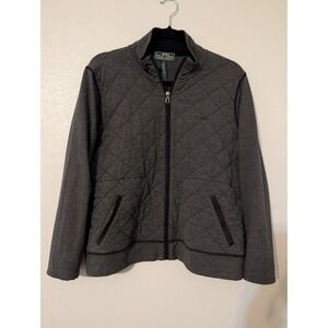 Lauren Active Ralph Lauren Quilted Zip Up Jacket Gray Mock‎ Neck Womens XL